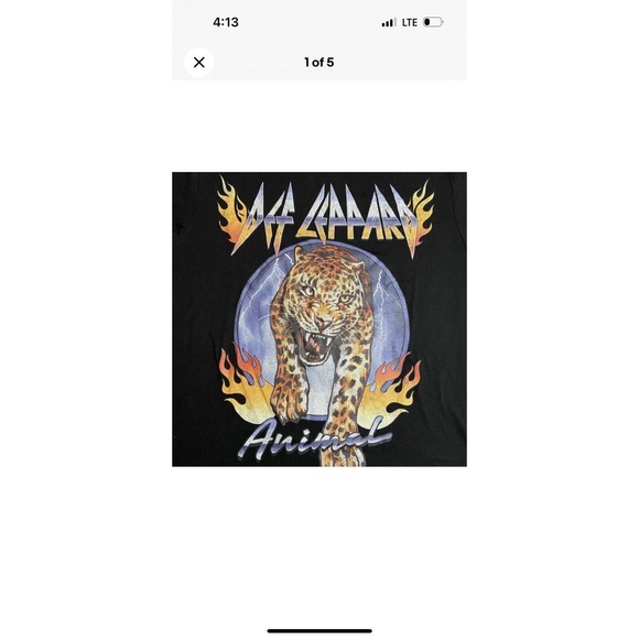 (NEW) Adult 3xl Def Leppard Band Animal T-Shirt Deaf Leopard Black Tee XXXL 80s - Picture 1 of 5